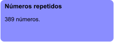 Números repetidos  389 números.